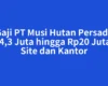 Gaji PT Musi Hutan Persada Rp4,3 Juta hingga Rp20 Juta di Site dan Kantor